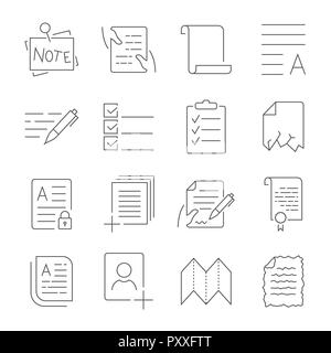 Simple Set of Document Flow Management Vector Line Icons. Contains such Icons as Crumpled Spoiled document, Scroll, Accept, Decline Document and more. Editable Stroke Stock Vector