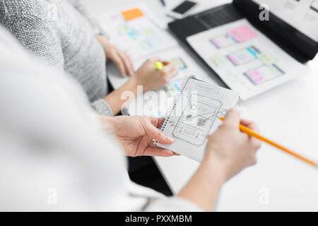 web designers working on user interface project Stock Photo