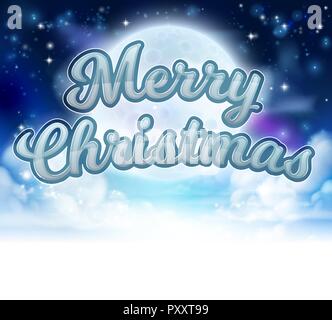 Merry Christmas Moon Cartoon Graphic Stock Vector