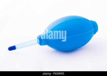Silicone blower for camera and lenses - Rubber Air Blower Pump Dust Cleaner for Camera isolated on white background with clipping path Stock Photo