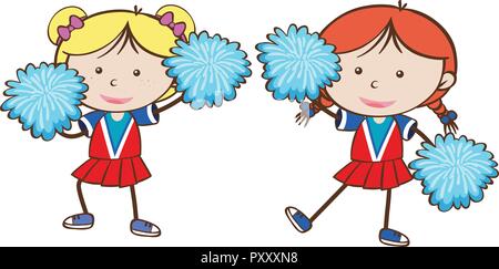 Football Cheerleader on White Background illustration Stock Vector