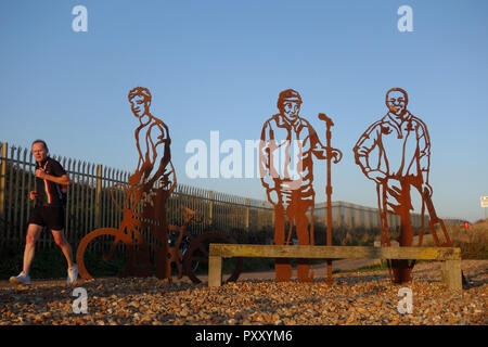 portrait bench in Bexhill on Sea, East Sussex, United Kingdom Stock Photo
