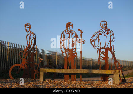 portrait bench in Bexhill on Sea, East Sussex, United Kingdom Stock Photo