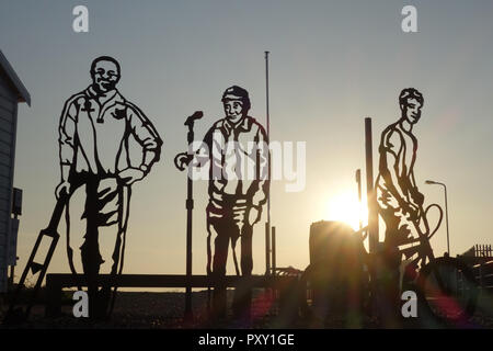 portrait bench in Bexhill on Sea, East Sussex, United Kingdom Stock Photo