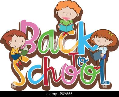 Back to School Symbol with Student illustration Stock Vector