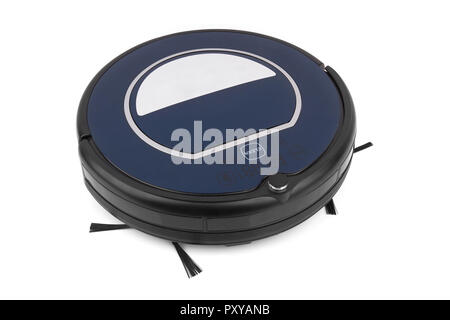 Robotic vacuum cleaner isolated on white background Stock Photo