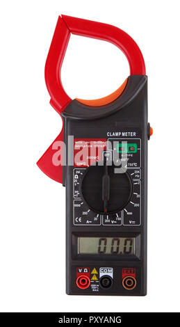 Digital multimeter isolated on a white background Stock Photo