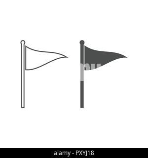 Flag icon. location marker symbol. Vector illustration, flat design. Stock Vector