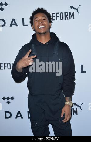 Brooklyn, NY, USA. 23rd Oct, 2018. Chino at arrivals for 4th Annual TIDAL X: Brooklyn Benefit Concert, Barclays Center, Brooklyn, NY October 23, 2018. Credit: Kristin Callahan/Everett Collection/Alamy Live News Stock Photo