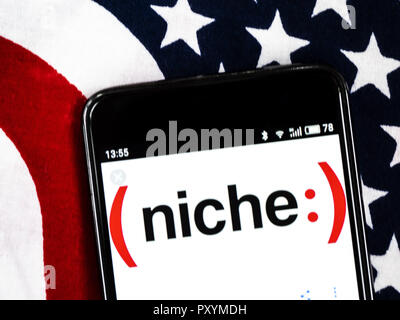 Kiev, Ukraine. 24th Oct, 2018. Niche Company logo seen displayed on smart phone. Credit: Igor Golovniov/SOPA Images/ZUMA Wire/Alamy Live News Stock Photo