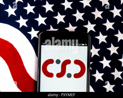 Kiev, Ukraine. 24th Oct, 2018. Computer Sciences Corporation Information technology company logo seen displayed on smart phone. Computer Sciences Corporation was an American multinational corporation that provided information technology services and professional services. Credit: Igor Golovniov/SOPA Images/ZUMA Wire/Alamy Live News Stock Photo