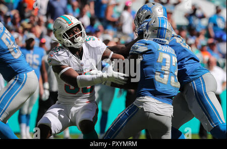 Miami Dolphins linebacker Jerome Baker (55) defends during an NFL