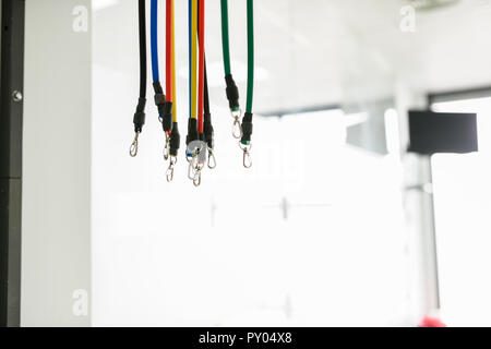 Equipment for rehabilitation in interior of physiotherapy clinic. Physical therapy center. Stock Photo