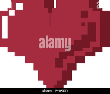 Videogame pixelated heart Stock Vector