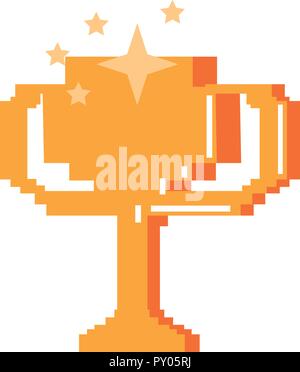 Videogame pixelated cup Stock Vector
