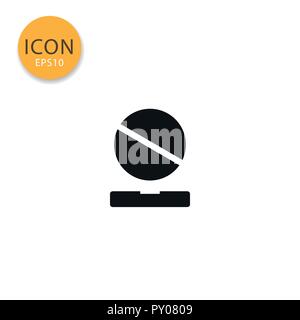 Pills icon flat style in black color vector illustration on white background. Stock Vector