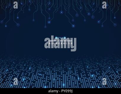 Futuristic techonology of blue square electronics pattern background, vector eps10 Stock Vector