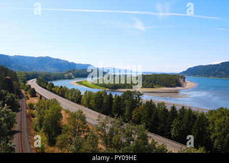 View of the Colarada River with a beautiful sky on a sunny day, America Stock Photo