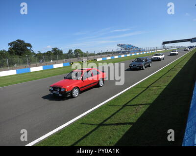 Ford Escort RS1600i shown at donnington park race circuit at the RS owners club national day 2017 leading a parade lap Stock Photo