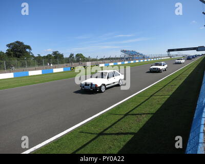 Ford Escort RS1600i shown at donnington park race circuit at the RS owners club national day 2017 leading a parade lap Stock Photo