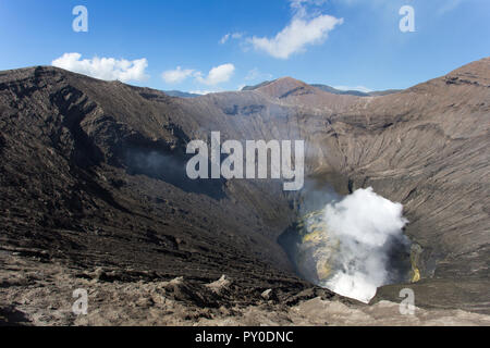 Bromo inside crater view in Indonesia Stock Photo