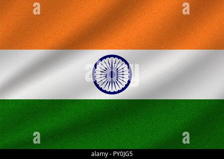 Vector illustration of wavy India flag on transparent background Stock ...