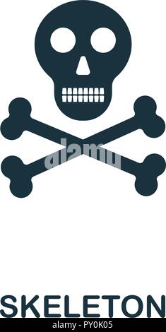Skeleton icon. Premium style design from halloween collection. UX and UI. Pixel perfect skeleton icon. For web design, apps, software, printing usage. Stock Vector