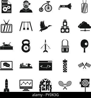 Aim icons set, simple style Stock Vector