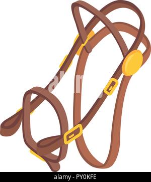 Horse bridle icon, isometric style Stock Vector