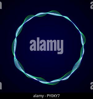 Neon glowing circular shape of waves . Template for your design Stock Vector