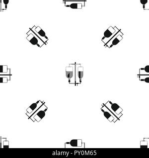 Intravenous infusion pattern seamless black Stock Vector