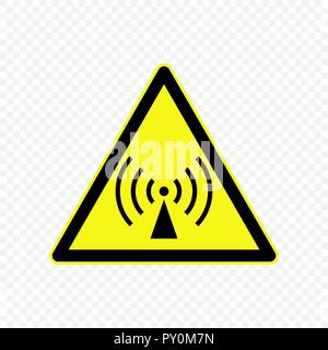 Non-ionizing radiation Warning sign. Hazard symbols.  . Template for your design Stock Vector
