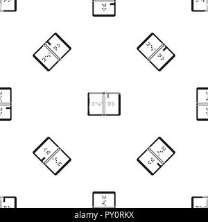 Braille pattern seamless black Stock Vector