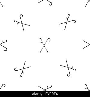 Walking cane pattern seamless black Stock Vector