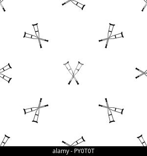 Crutches pattern seamless black Stock Vector