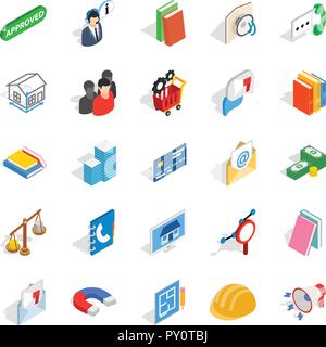 Brigade icons set, isometric style Stock Vector