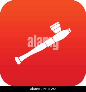 Pipe for smoking marijuana icon digital red Stock Vector