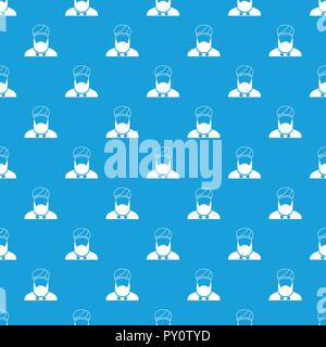 Muslim preacher pattern seamless blue Stock Vector