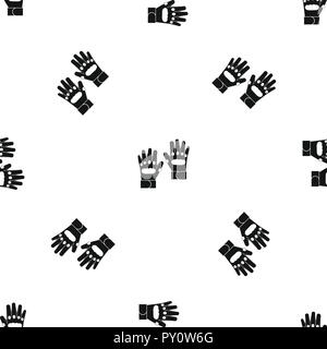 Pair of paintball gloves pattern seamless black Stock Vector