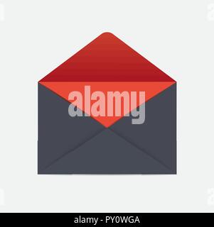 Black and Red Envelope. Vector illustration Stock Vector