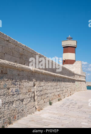 Monopoli Italy. View of the port at Monopoli in Puglia. Photographed on a beautiful sunny day in late summer. Stock Photo