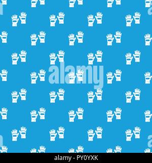 Pair of paintball gloves pattern seamless blue Stock Vector