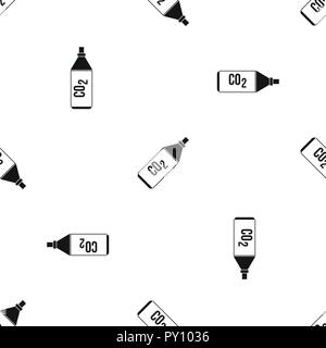 CO2 bottle pattern seamless black Stock Vector