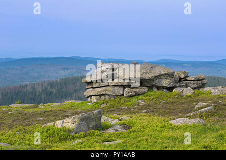Hexenaltar / Witches' Altar, rock formation on the mountain Brocken, Harz National Park, Saxony-Anhalt, Germany Stock Photo