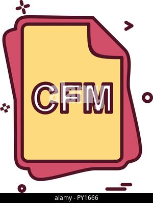 CFM file type icon design vector Stock Vector