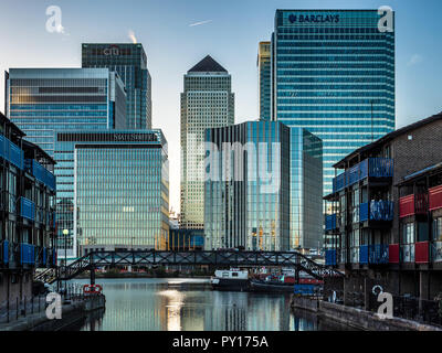 Canary Wharf London - Canary Wharf development in London's Docklands Stock Photo