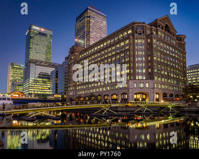 Canary Wharf London - Canary Wharf development in London's Docklands Stock Photo