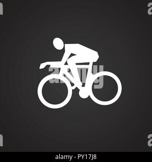 Cycling on black background Stock Vector