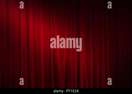 Red curtain with spotlight Stock Photo