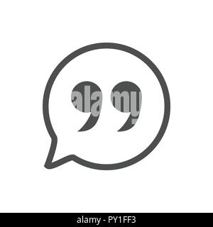 Quote icon. Vector illustration, flat design style. Stock Vector